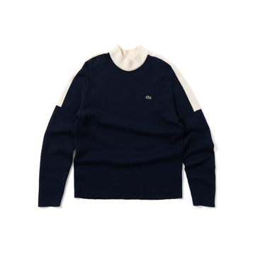 LACOSTE SWITCHED HI-NECK KNIT SWEATER