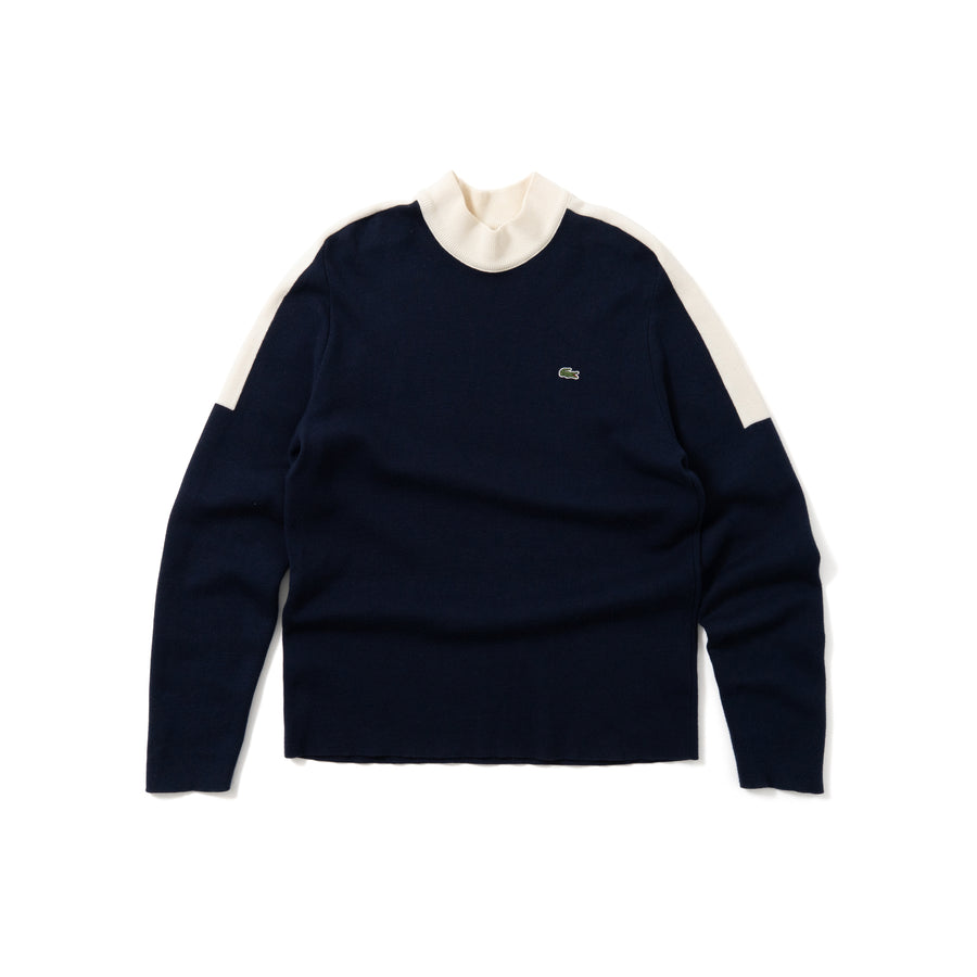 LACOSTE SWITCHED HI-NECK KNIT SWEATER