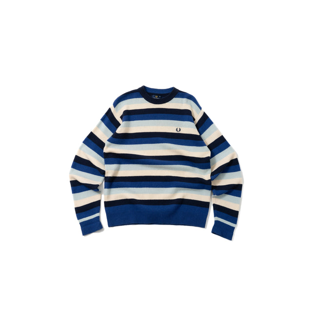 90's Fred Perry Multi Striped Wool Knit Sweater