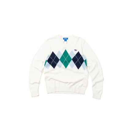 adidas V-Neck Argyle Knit Sweater