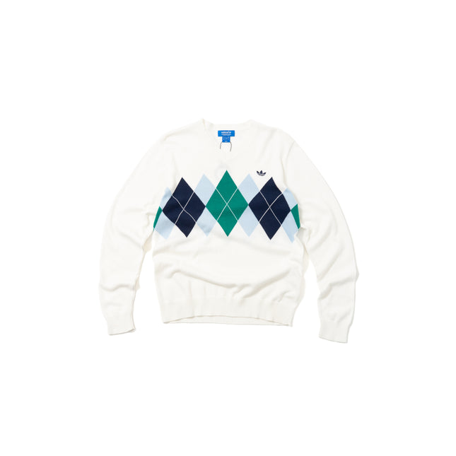 adidas V-Neck Argyle Knit Sweater