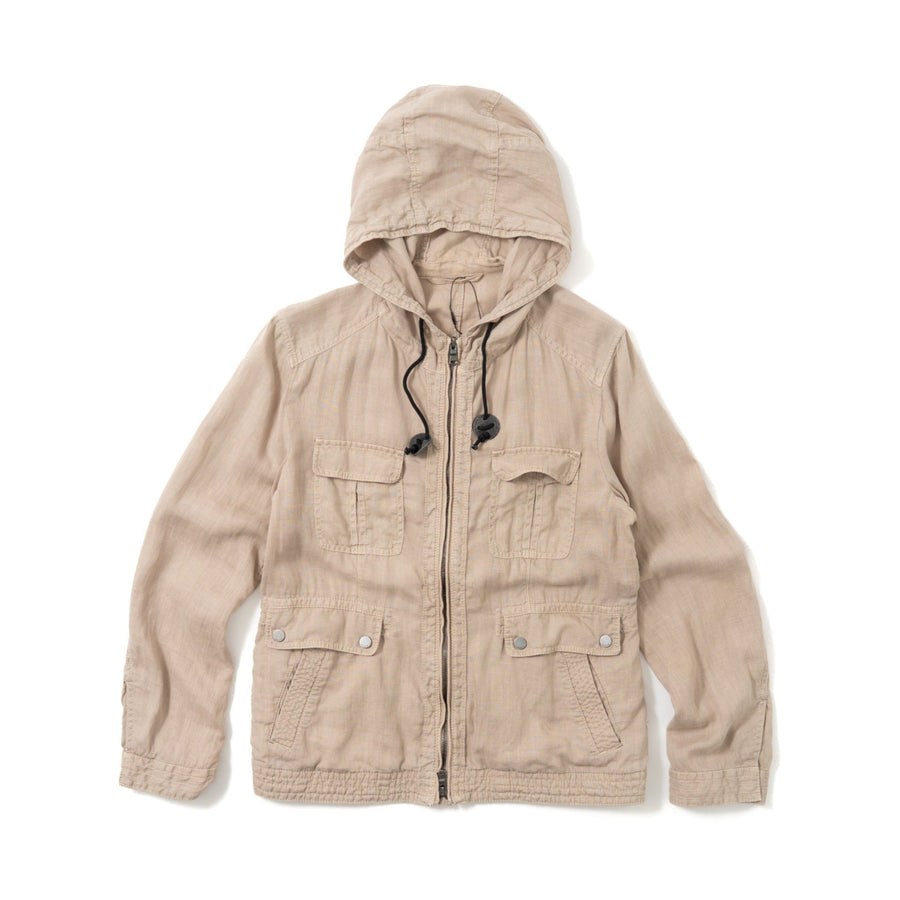 90's Joseph Homme Zip-Up Hooded Linen Jacket