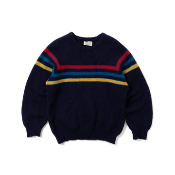 UNITED COLORS OF BENETTON MULTI STRIPED KNIT SWEATER