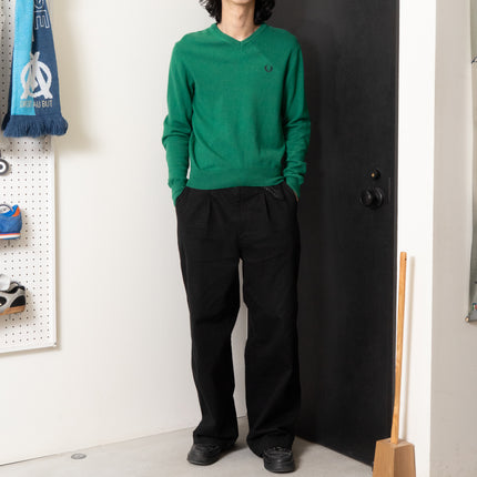 90's Fred Perry Elbow Patch Knit Sweater