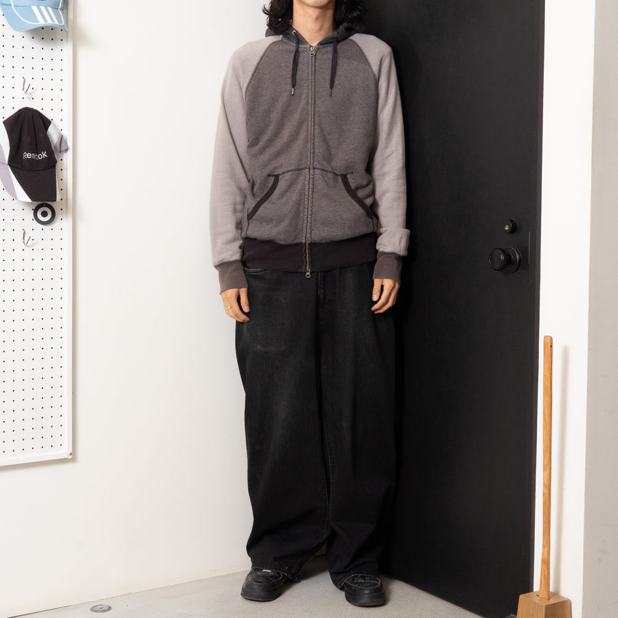 UNIQLO ORIGINAL WASH SWITCHED ZIP HOODIE