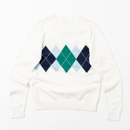 adidas V-Neck Argyle Knit Sweater