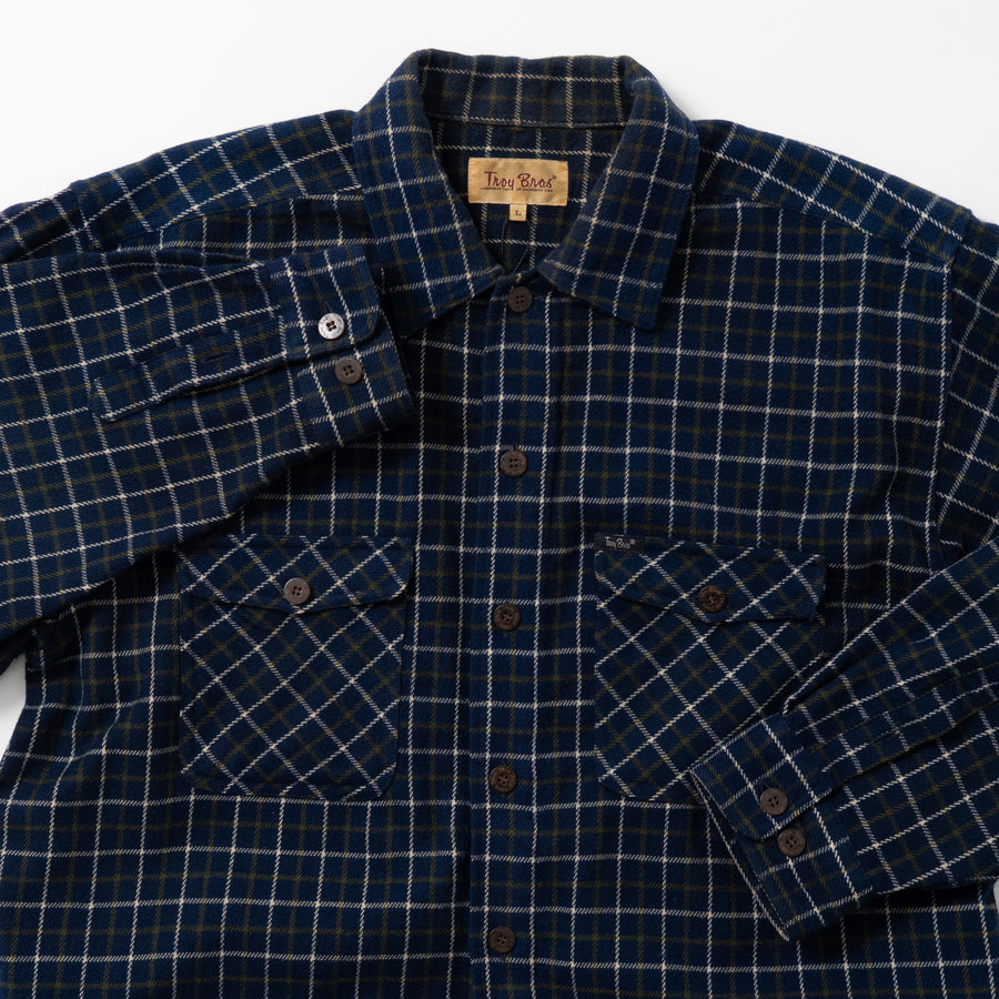 90'S TROY BROS DOUBLE POCKET FLANNEL SHIRT