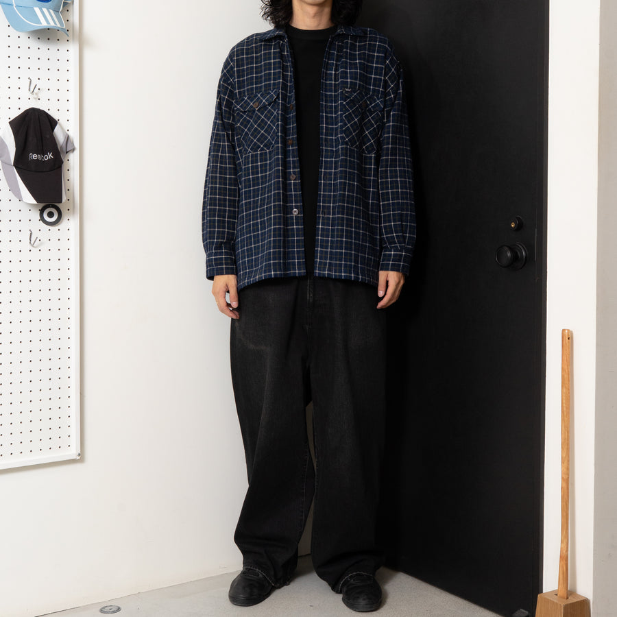 90'S TROY BROS DOUBLE POCKET FLANNEL SHIRT