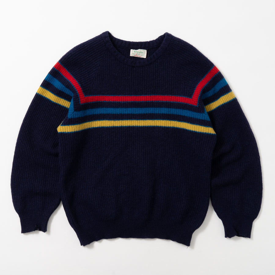 UNITED COLORS OF BENETTON MULTI STRIPED KNIT SWEATER
