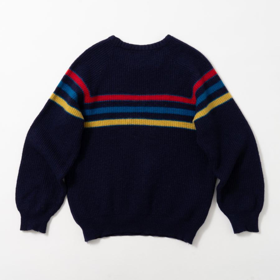 UNITED COLORS OF BENETTON MULTI STRIPED KNIT SWEATER