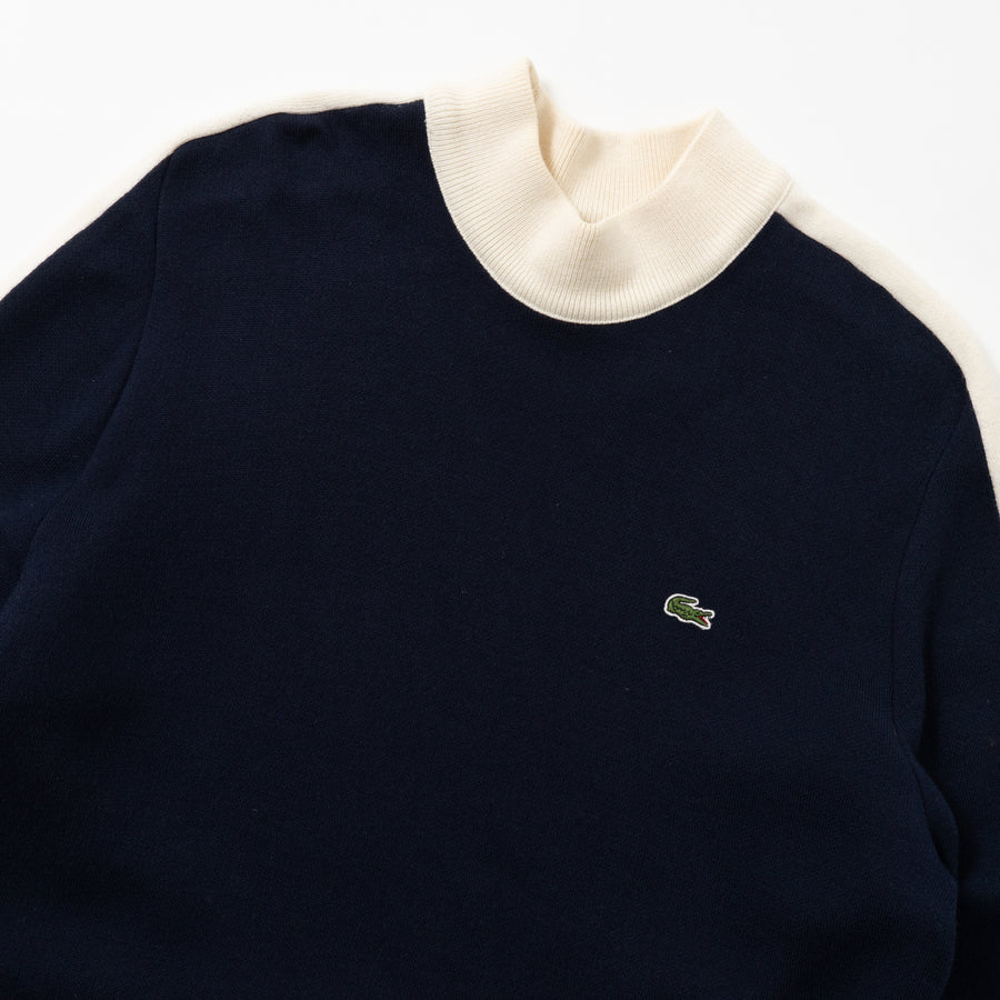 LACOSTE SWITCHED HI-NECK KNIT SWEATER