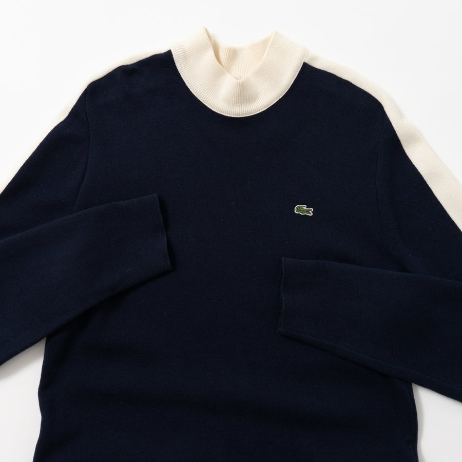 LACOSTE SWITCHED HI-NECK KNIT SWEATER