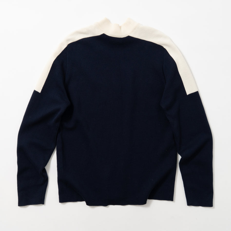 LACOSTE SWITCHED HI-NECK KNIT SWEATER