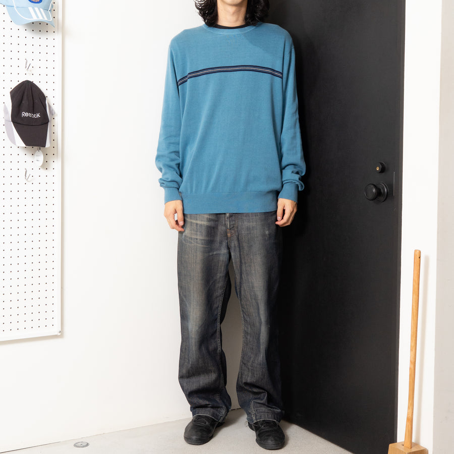 90's GEOFFREY BEENE FRONT LINE COTTON SWEATER