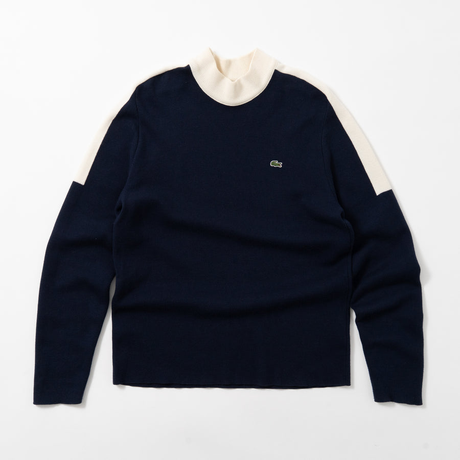 LACOSTE SWITCHED HI-NECK KNIT SWEATER