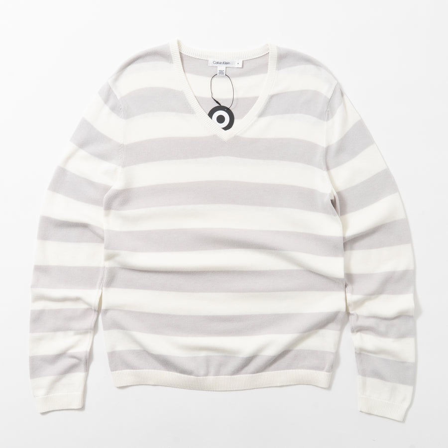 CALVIN KLEIN STRIPED KNIT SWEATER