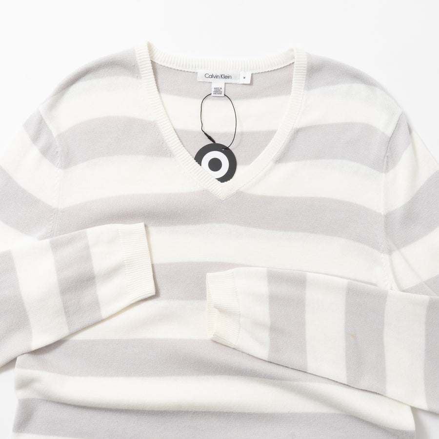 CALVIN KLEIN STRIPED KNIT SWEATER
