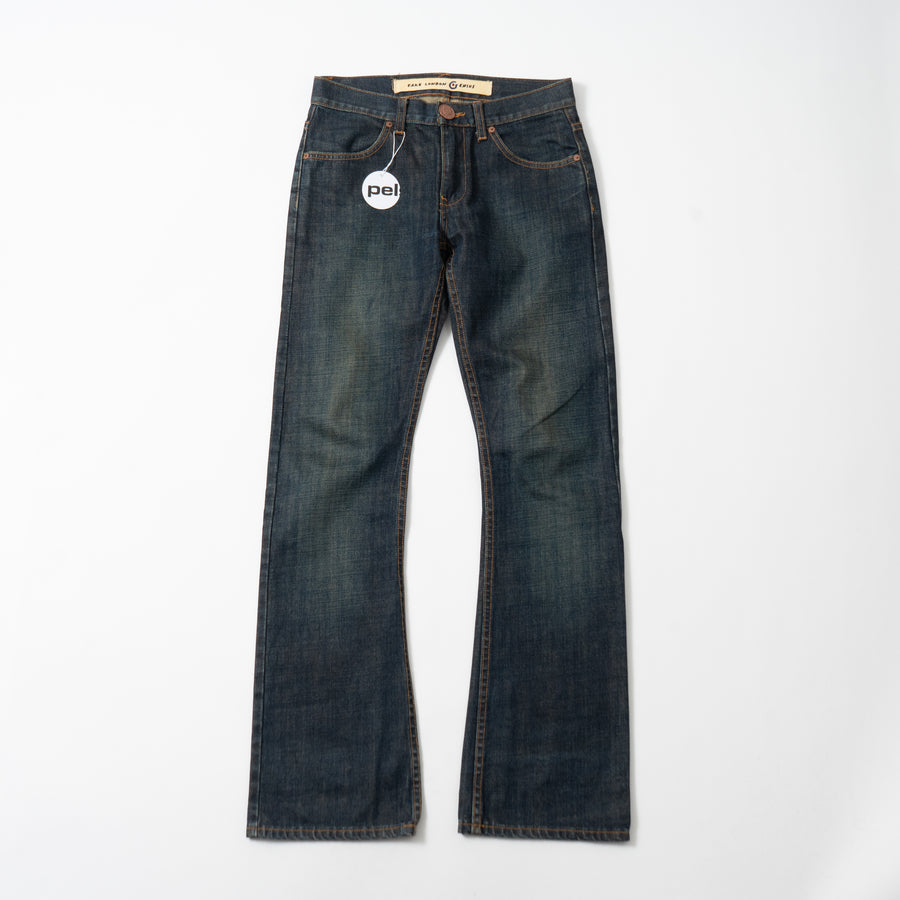 00's FAKE LONDON GENIUS Patched Bootcut Jeans