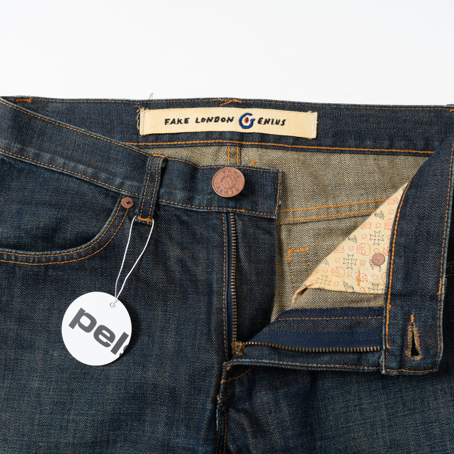 00's FAKE LONDON GENIUS Patched Bootcut Jeans