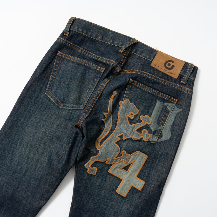 00's FAKE LONDON GENIUS Patched Bootcut Jeans