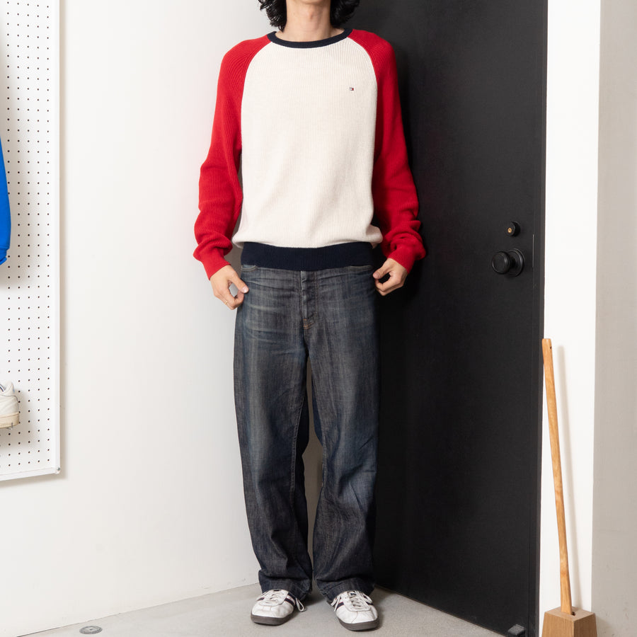 TOMMY HILFIGER Raglan Sleeve Cotton Sweater