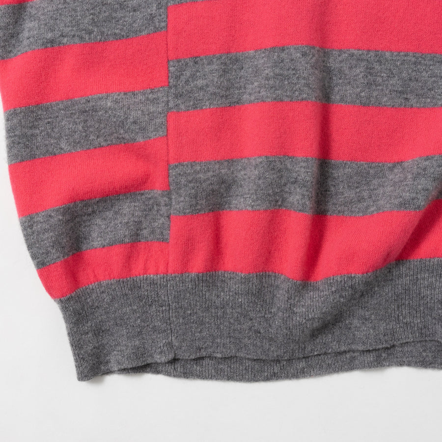 Fred Perry × Comme des Garçons Striped V-Neck Knit Sweater
