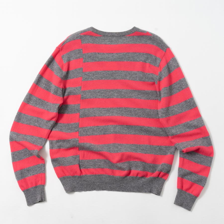 Fred Perry × Comme des Garçons Striped V-Neck Knit Sweater