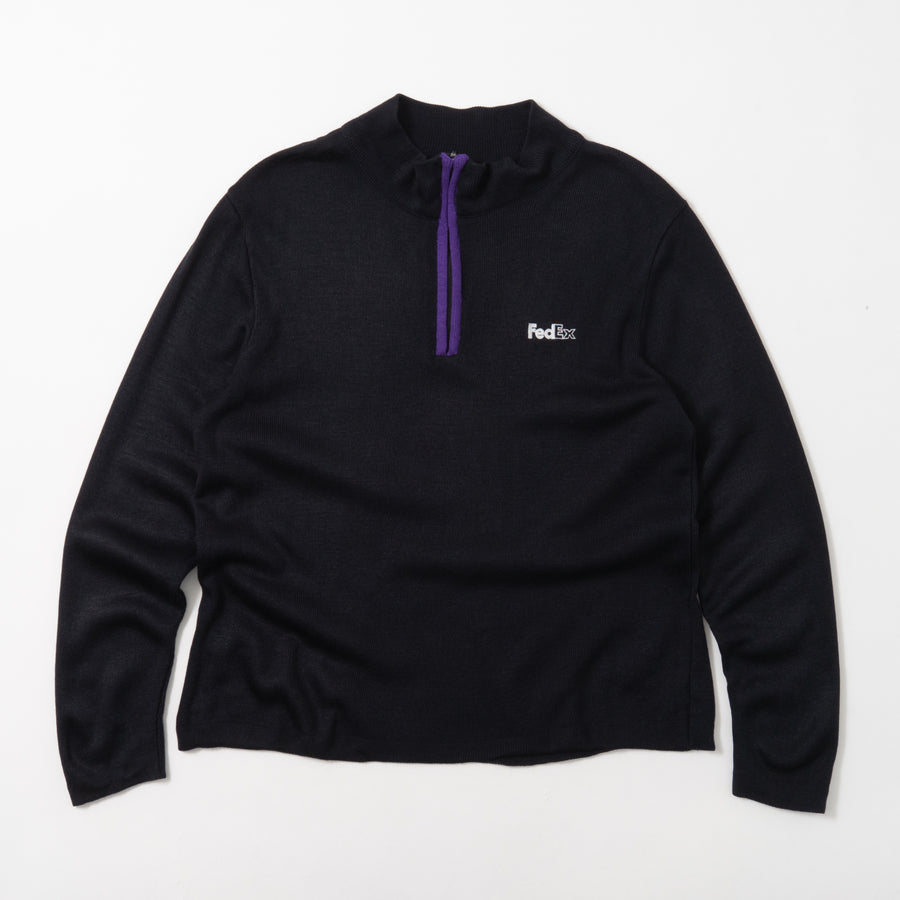 90's FEDEX HALF-ZIP KNIT SWEATER