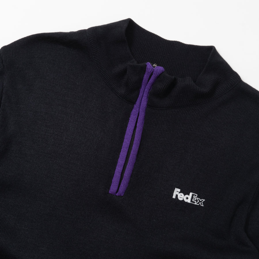 90's FEDEX HALF-ZIP KNIT SWEATER