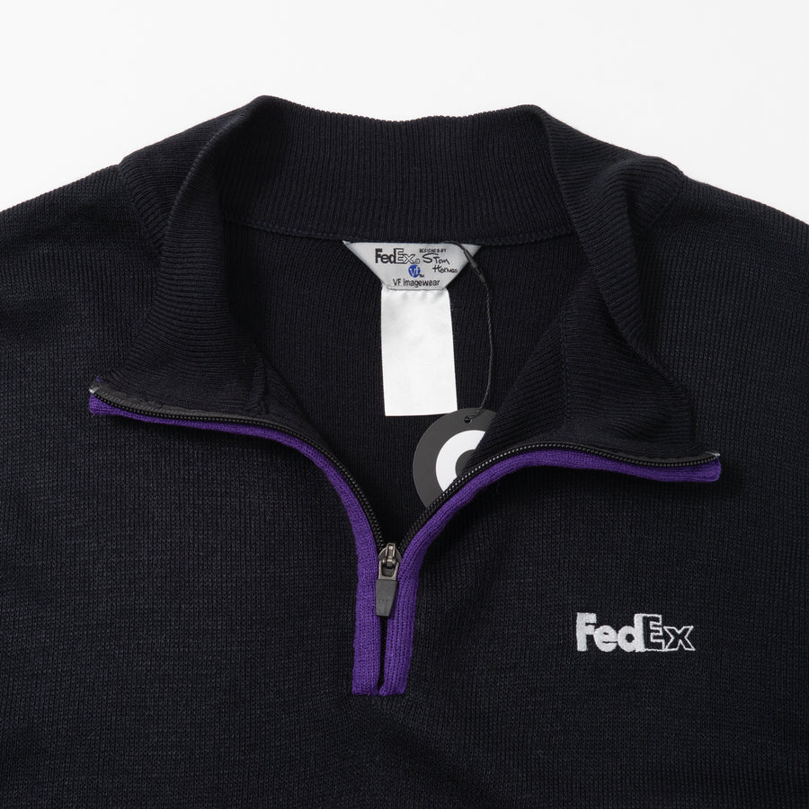 90's FEDEX HALF-ZIP KNIT SWEATER