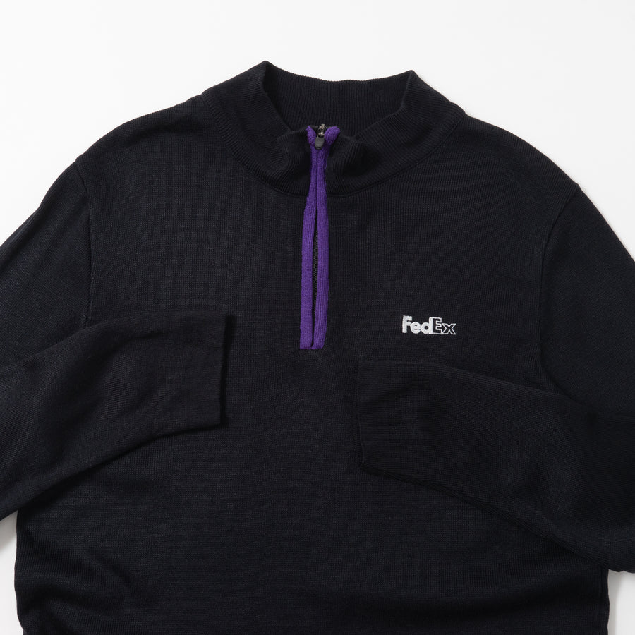 90's FEDEX HALF-ZIP KNIT SWEATER