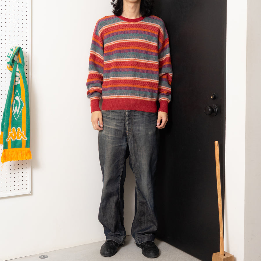 90's MIZUNO MULTI COLOR STRIPED KNIT SWEATER