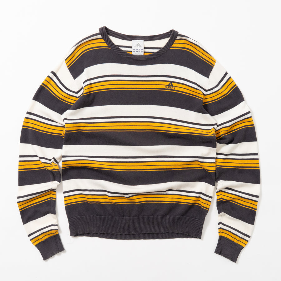 00'S ADIDAS MUTI STRIPED KNIT SWEATER