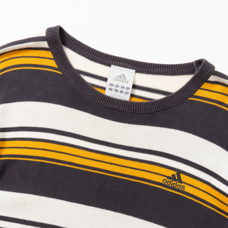 00'S ADIDAS MUTI STRIPED KNIT SWEATER