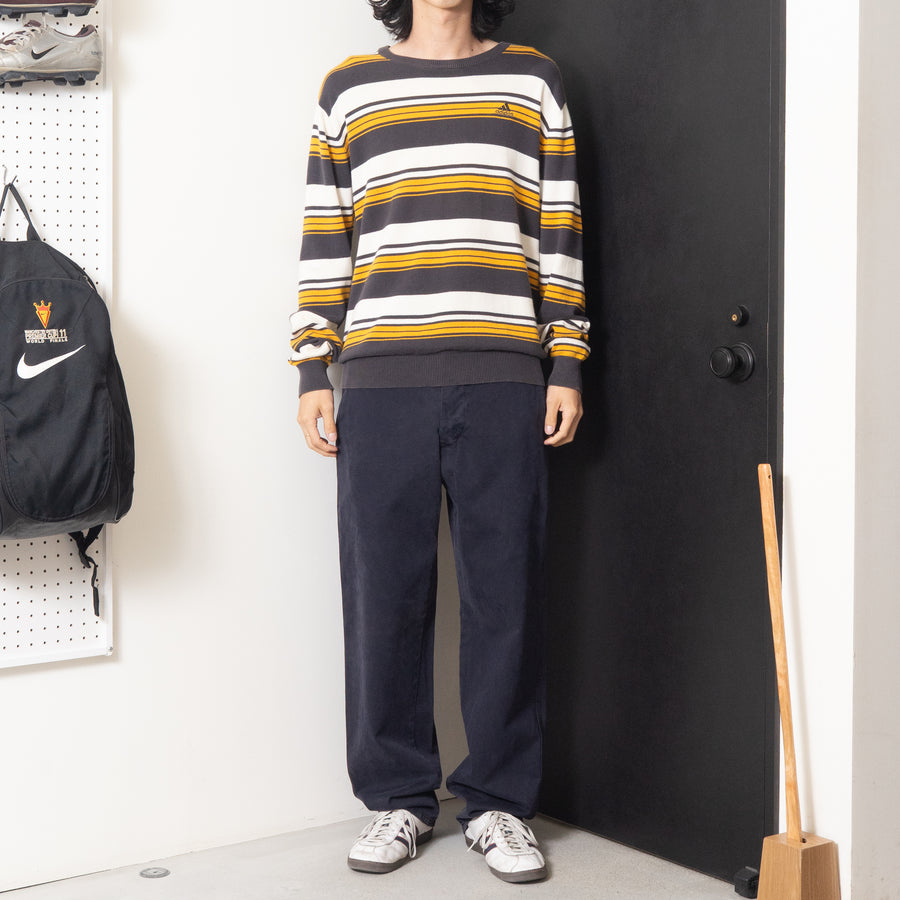 00'S ADIDAS MUTI STRIPED KNIT SWEATER