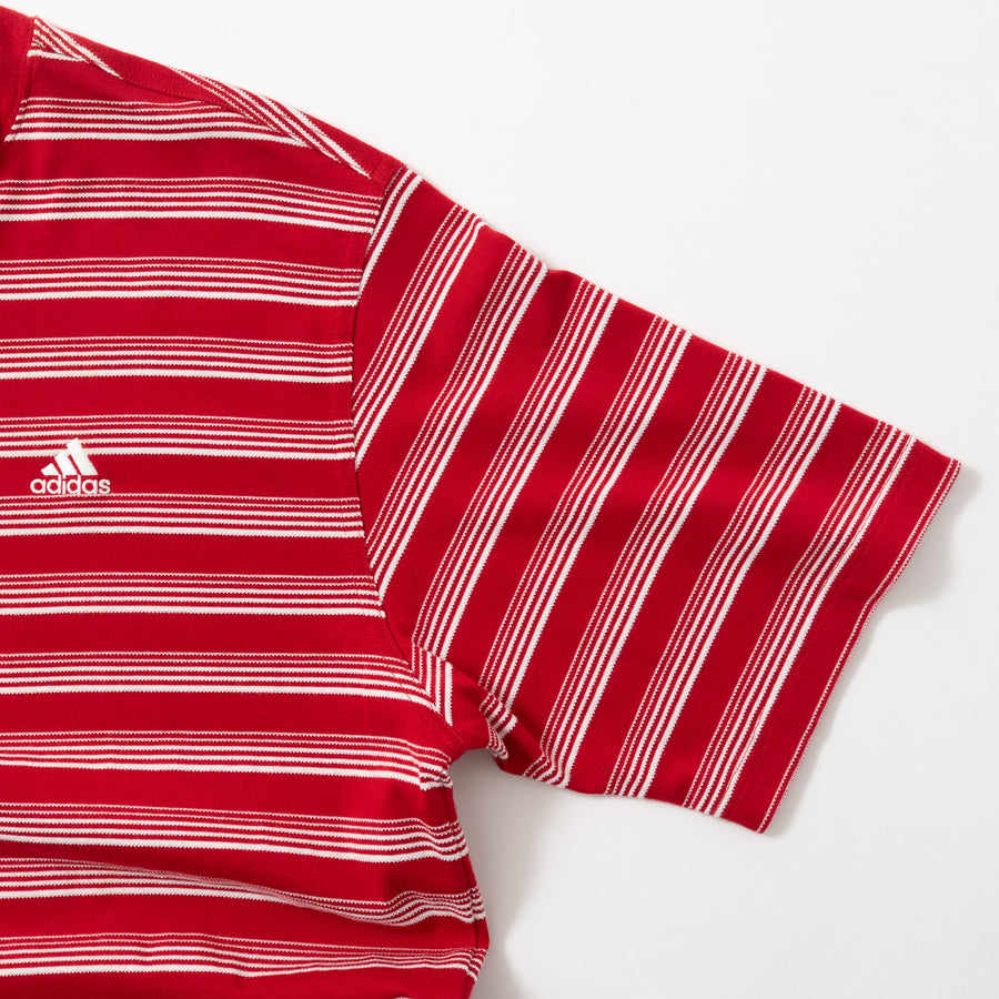 00'S ADIDAS GOLF STRIPED MOCK NECK S/S TEE
