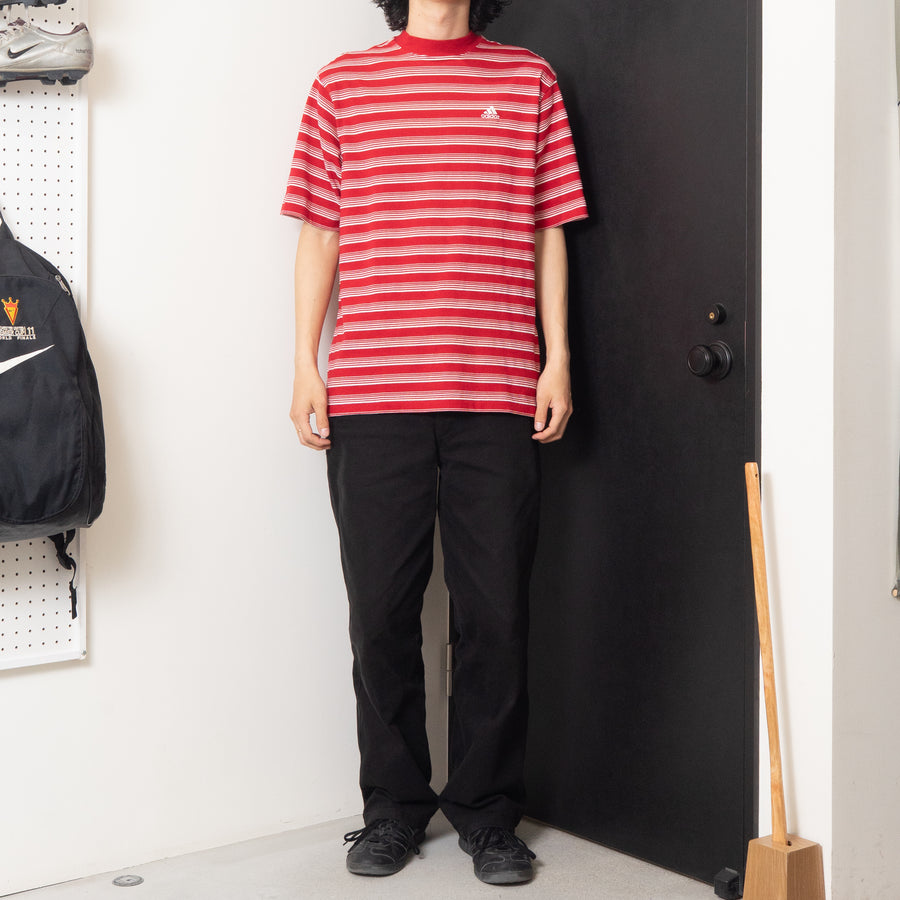 00'S ADIDAS GOLF STRIPED MOCK NECK S/S TEE