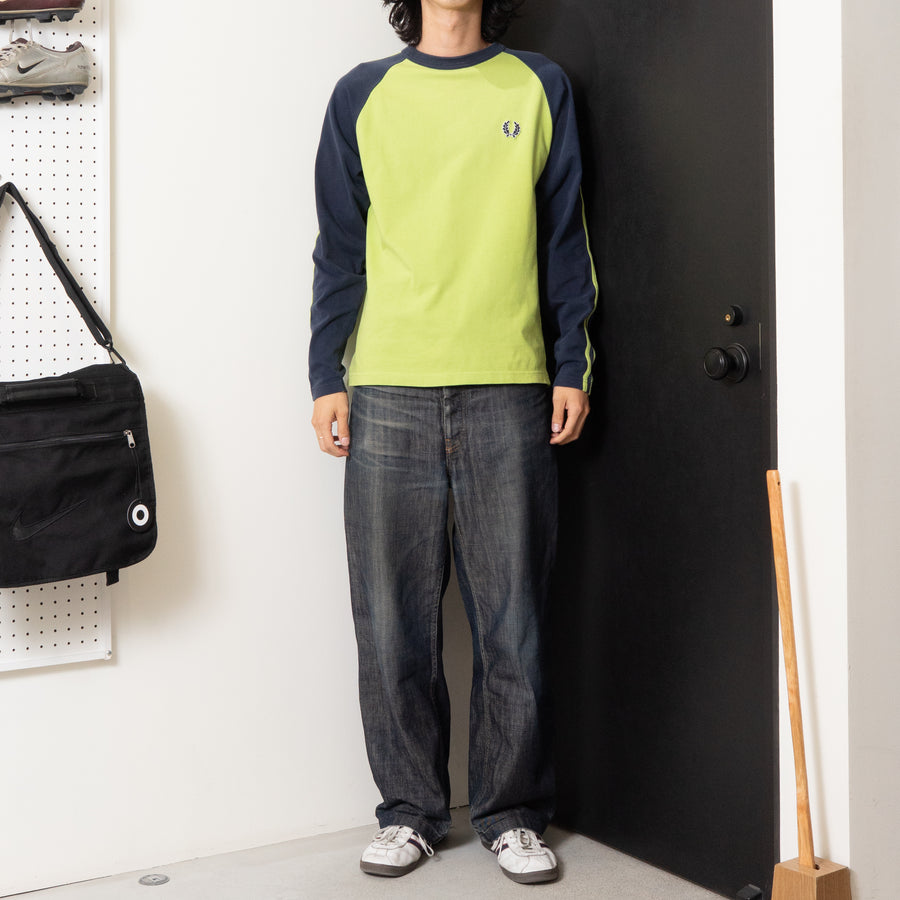 80's Fred Perry Side Line Raglan L/S Tee
