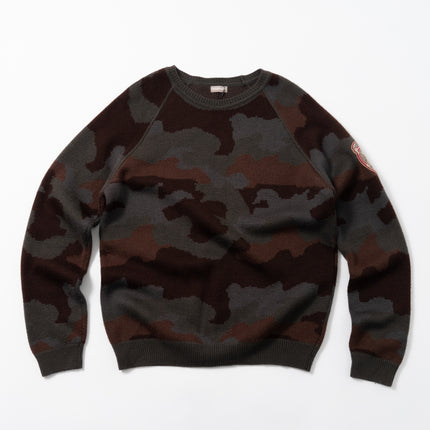 Napapijri Camouflage Raglan Sleeve Knit Sweater