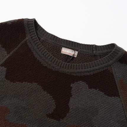 Napapijri Camouflage Raglan Sleeve Knit Sweater