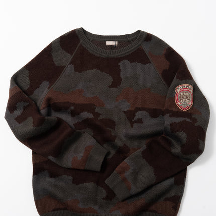 Napapijri Camouflage Raglan Sleeve Knit Sweater