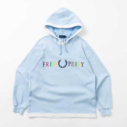 90's Fred Perry Laurel Wreath Logo Pullover Hoodie
