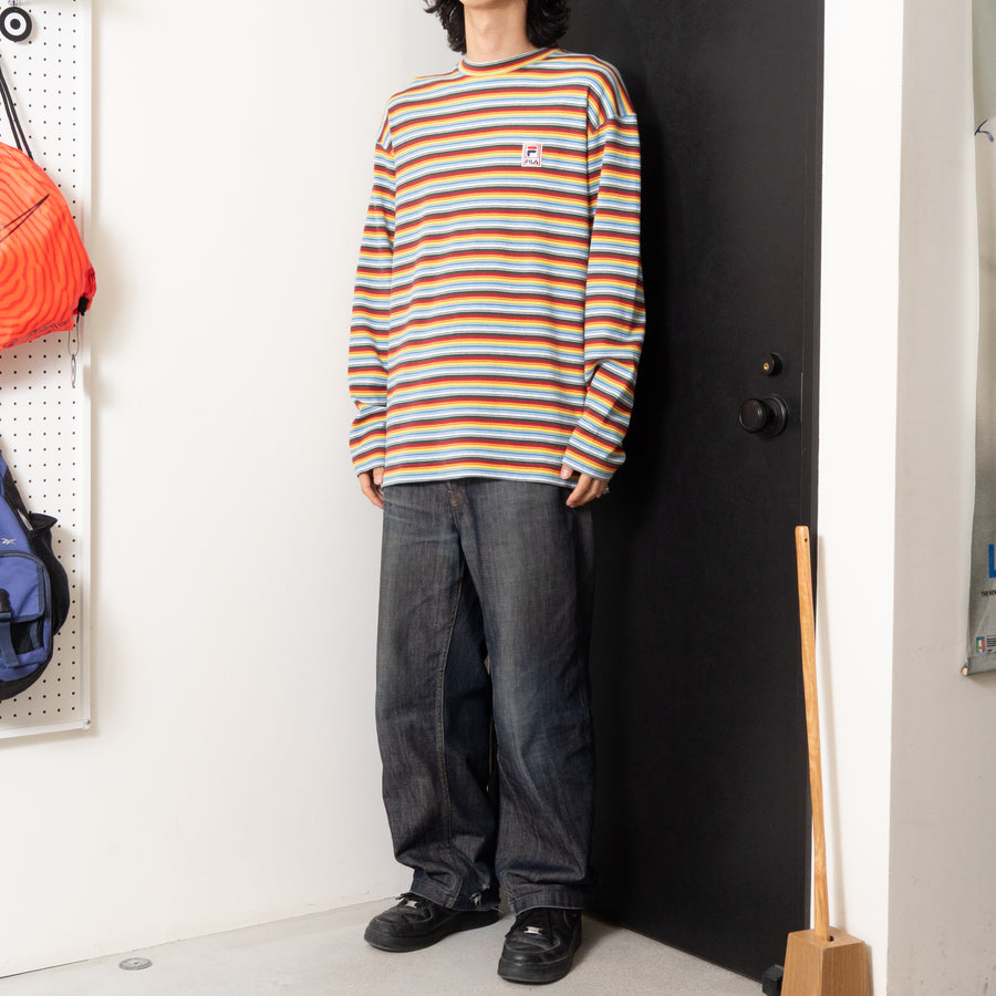 90'S FILA MULTI STRIPED L/S TEE