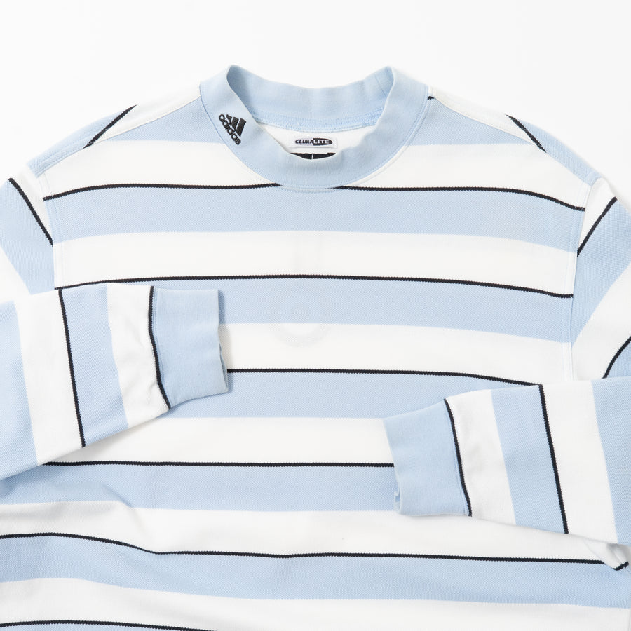 00'S ADIDAS GOLF STRIPED MOCK NECK L/S TEE