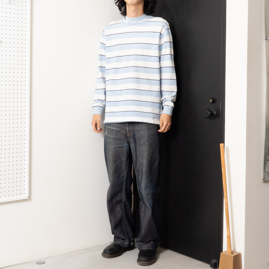 00'S ADIDAS GOLF STRIPED MOCK NECK L/S TEE