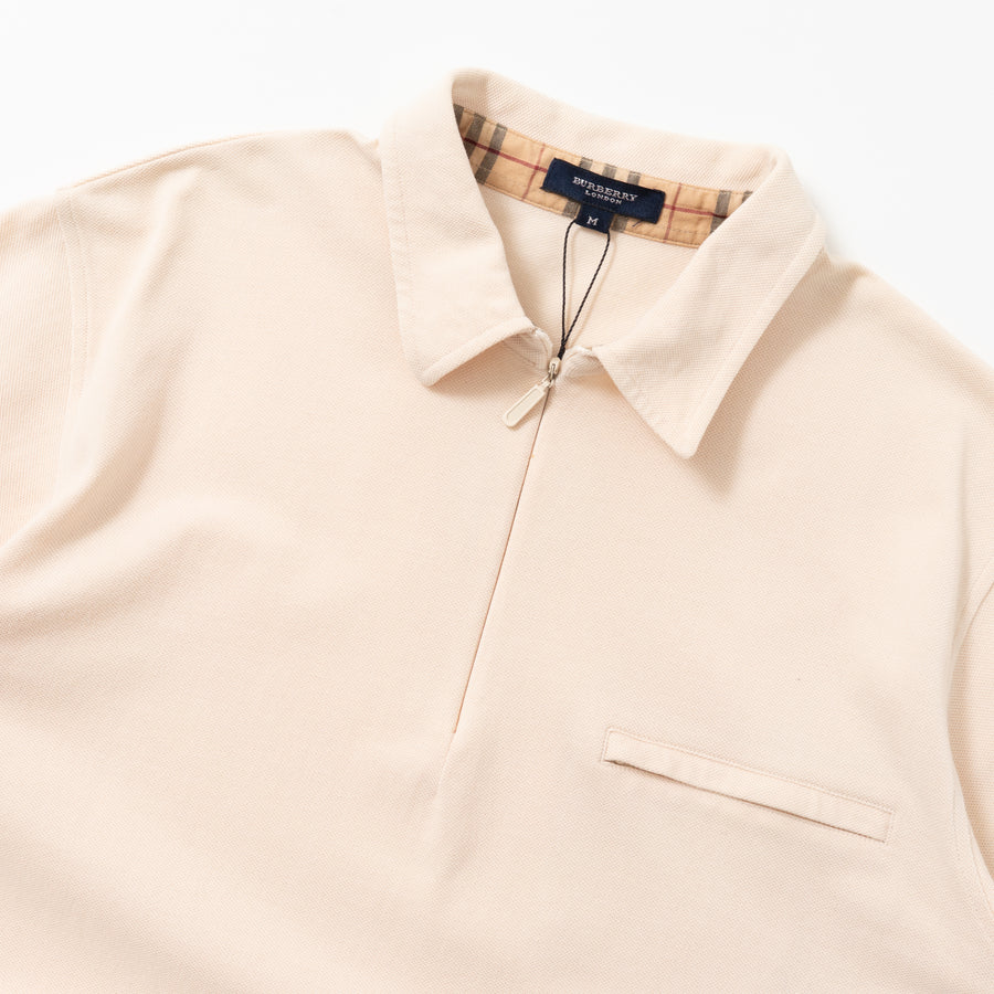 BURBERRY LONDON HALF-ZIP S/S POLO SHIRT
