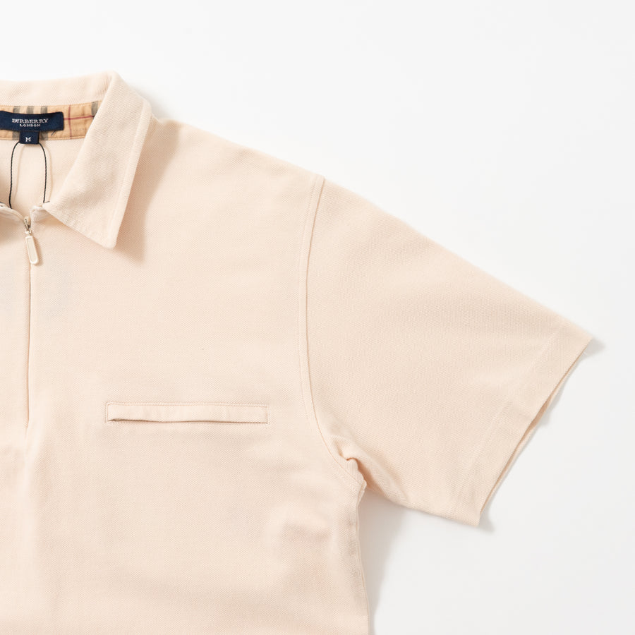 BURBERRY LONDON HALF-ZIP S/S POLO SHIRT