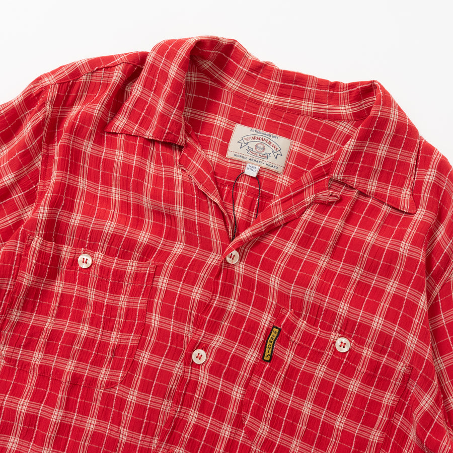 90'S ARMANI JEANS RAYON OPEN COLLAR SHIRT