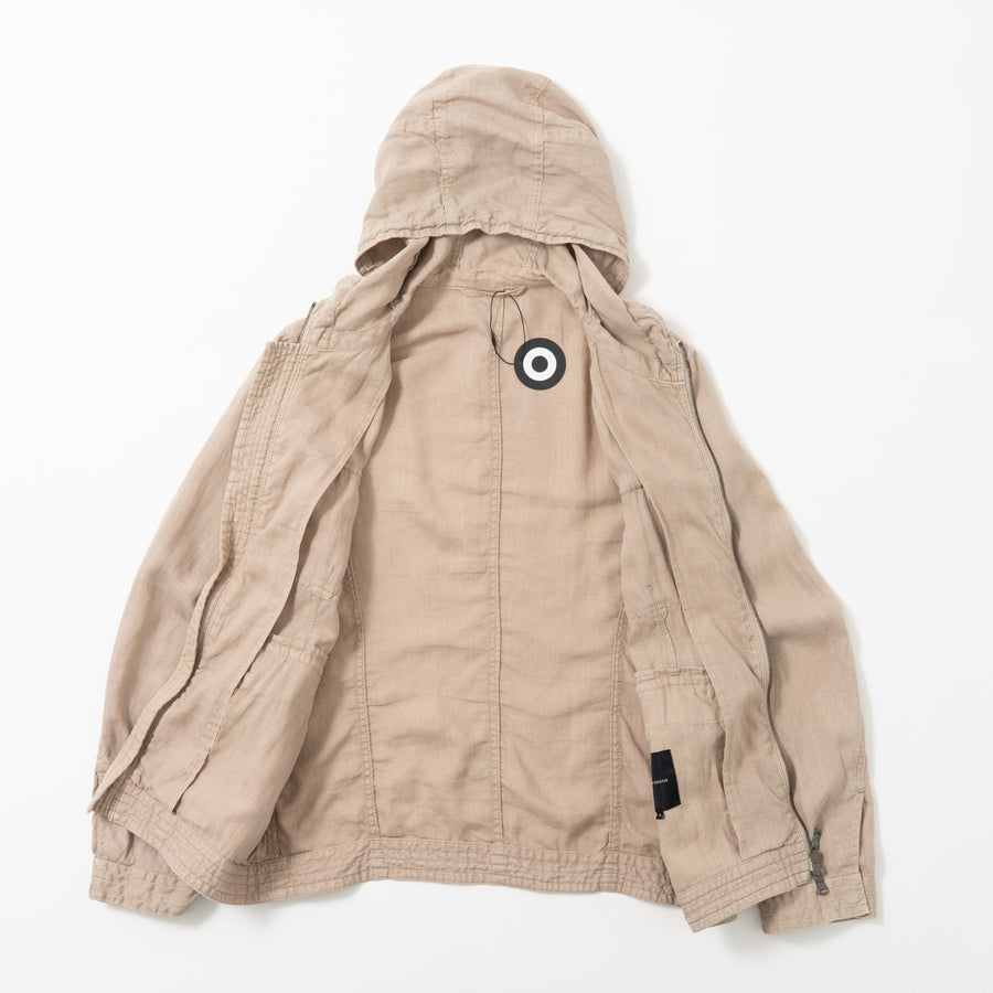 90's Joseph Homme Zip-Up Hooded Linen Jacket