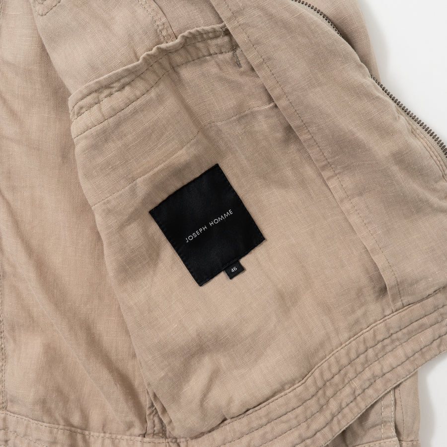 90's Joseph Homme Zip-Up Hooded Linen Jacket